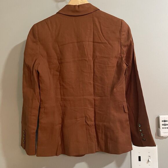 Adam By Adam Lippes Blazer Linen Blend Single Button Sz 4 Classic Career USA - Picture 2 of 11